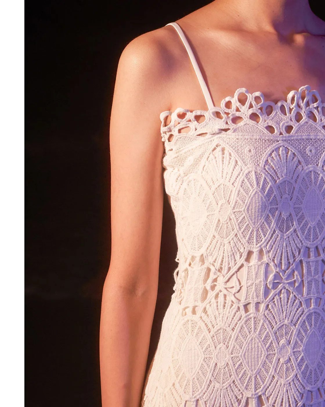 LONG CUTWORK DRESS