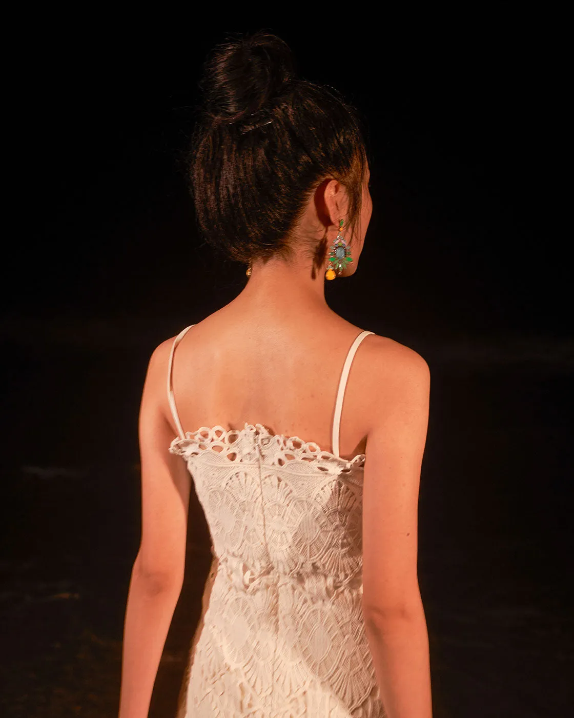 LONG CUTWORK DRESS