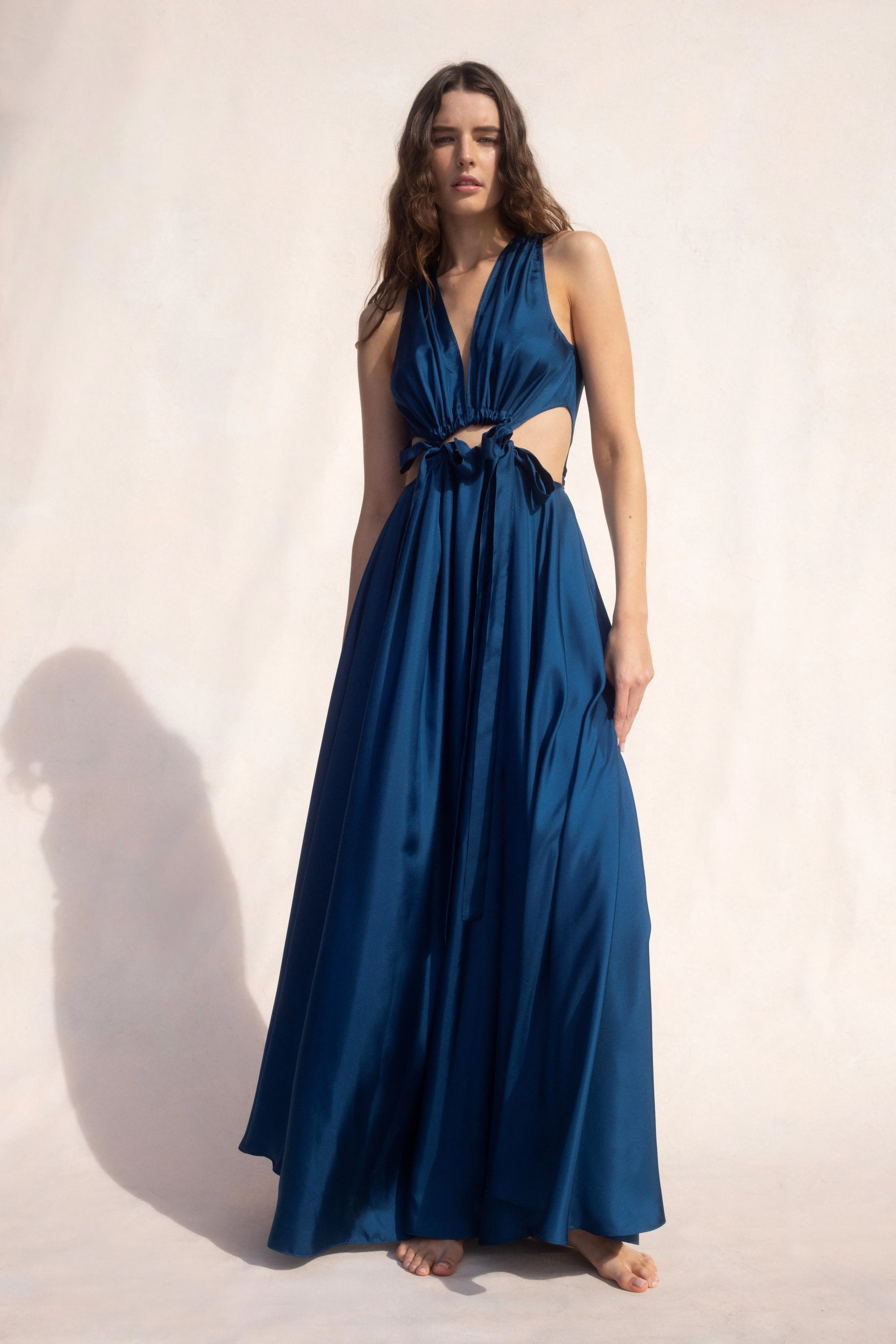 Marfa Silk Cut-out Maxi Dress - Tropico