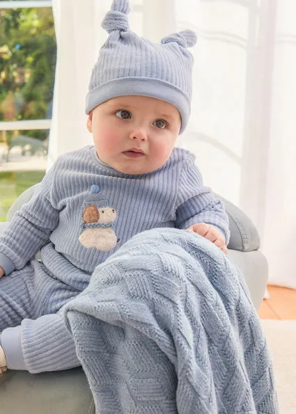 Mayoral Kids Cotton Shawl Blanket 19476 Blue