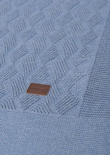 Mayoral Kids Cotton Shawl Blanket 19476 Blue
