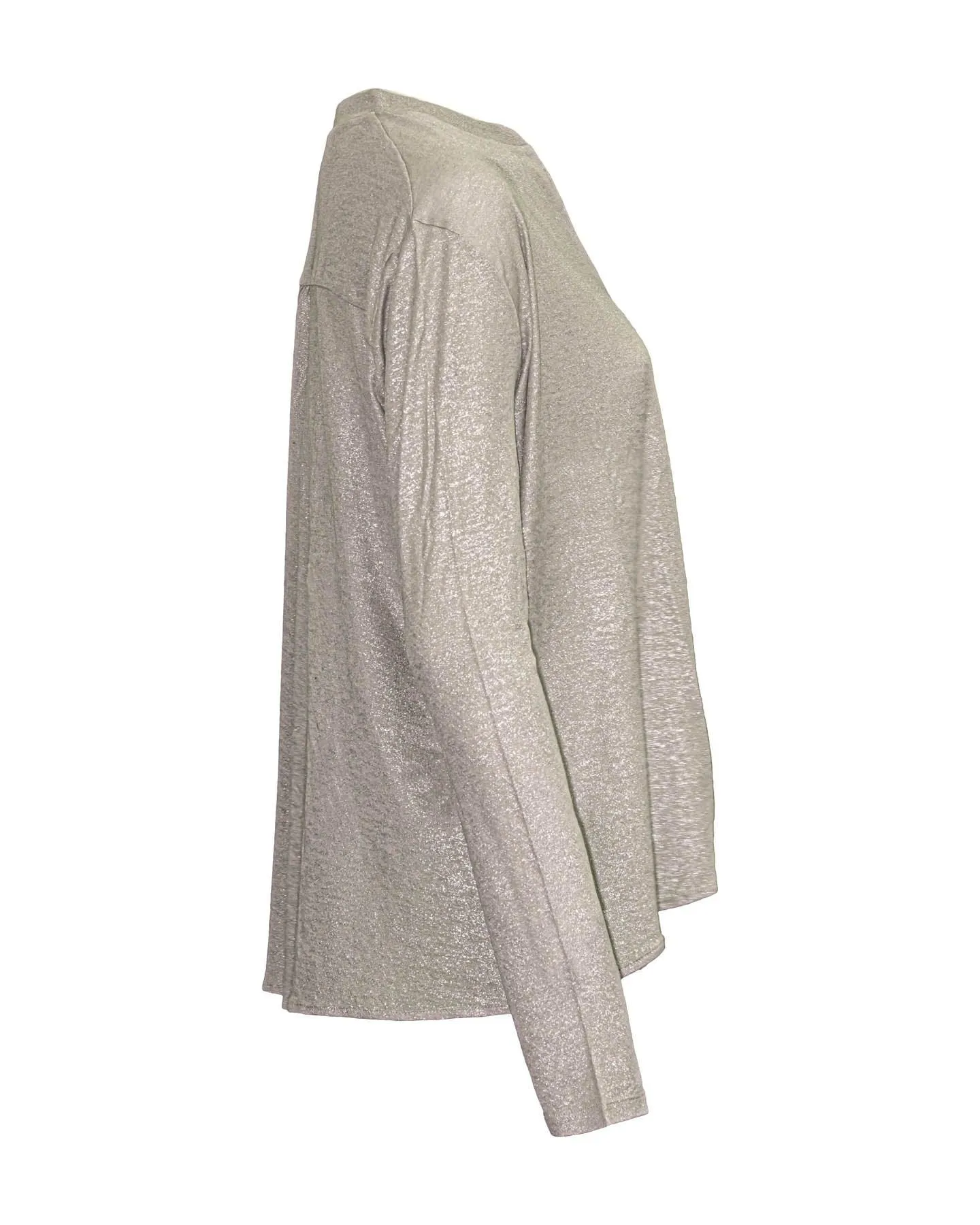 Metallic Henley Pullover