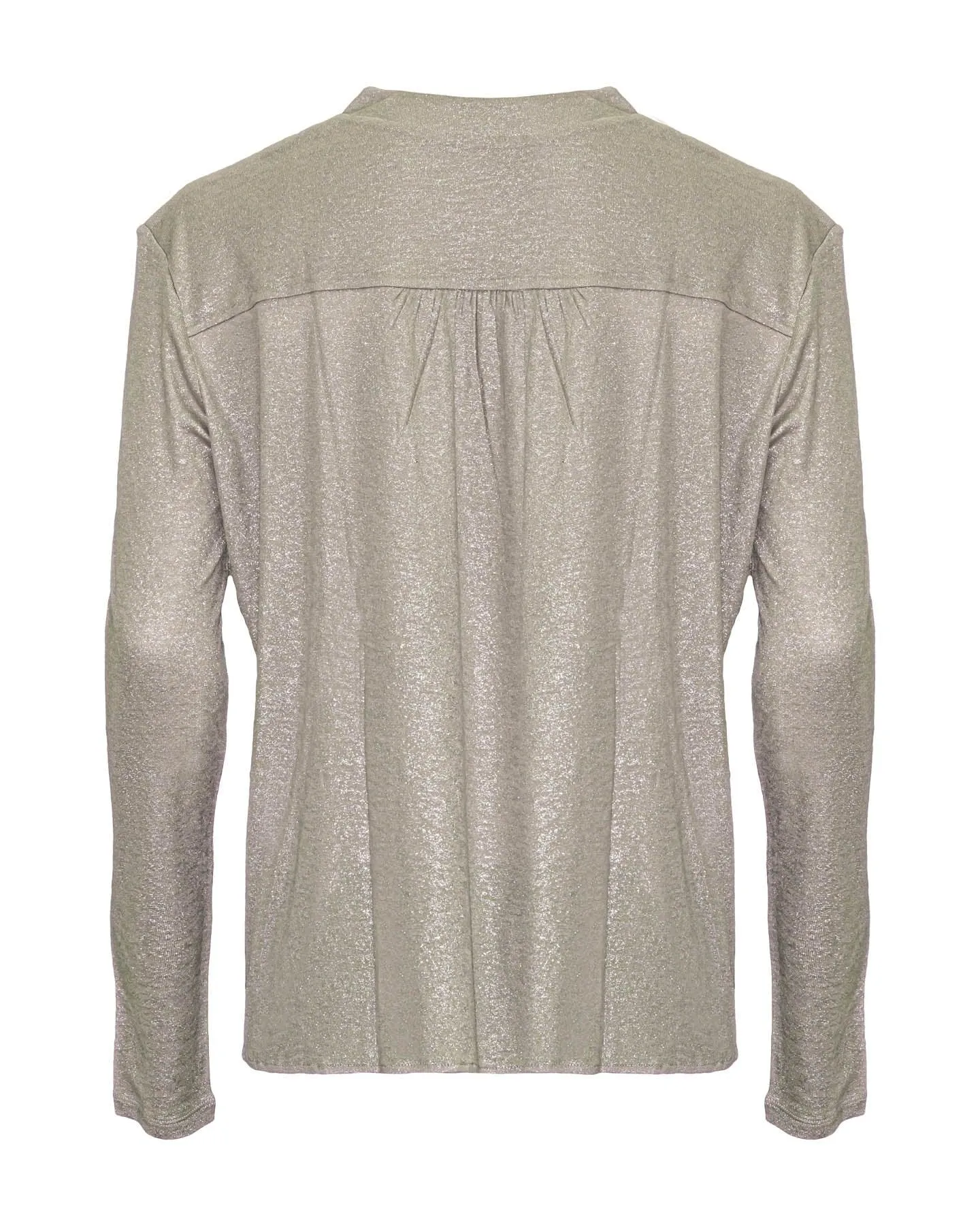 Metallic Henley Pullover