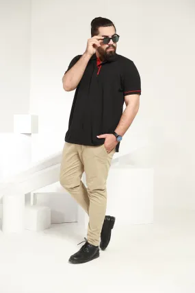 Minimal Black Polo (Plus Size) - P21 - MP0039P