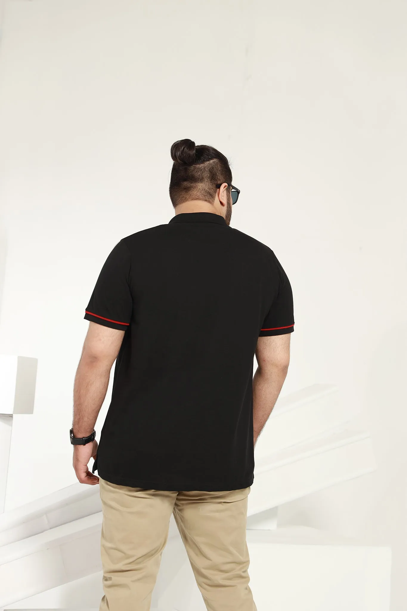 Minimal Black Polo (Plus Size) - P21 - MP0039P