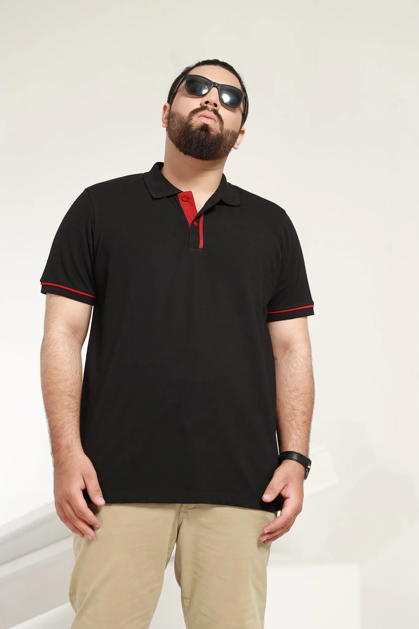 Minimal Black Polo (Plus Size) - P21 - MP0039P