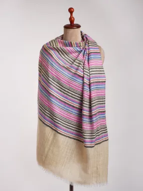 Multi Color Stripe Contemporary Pashmina Shawl