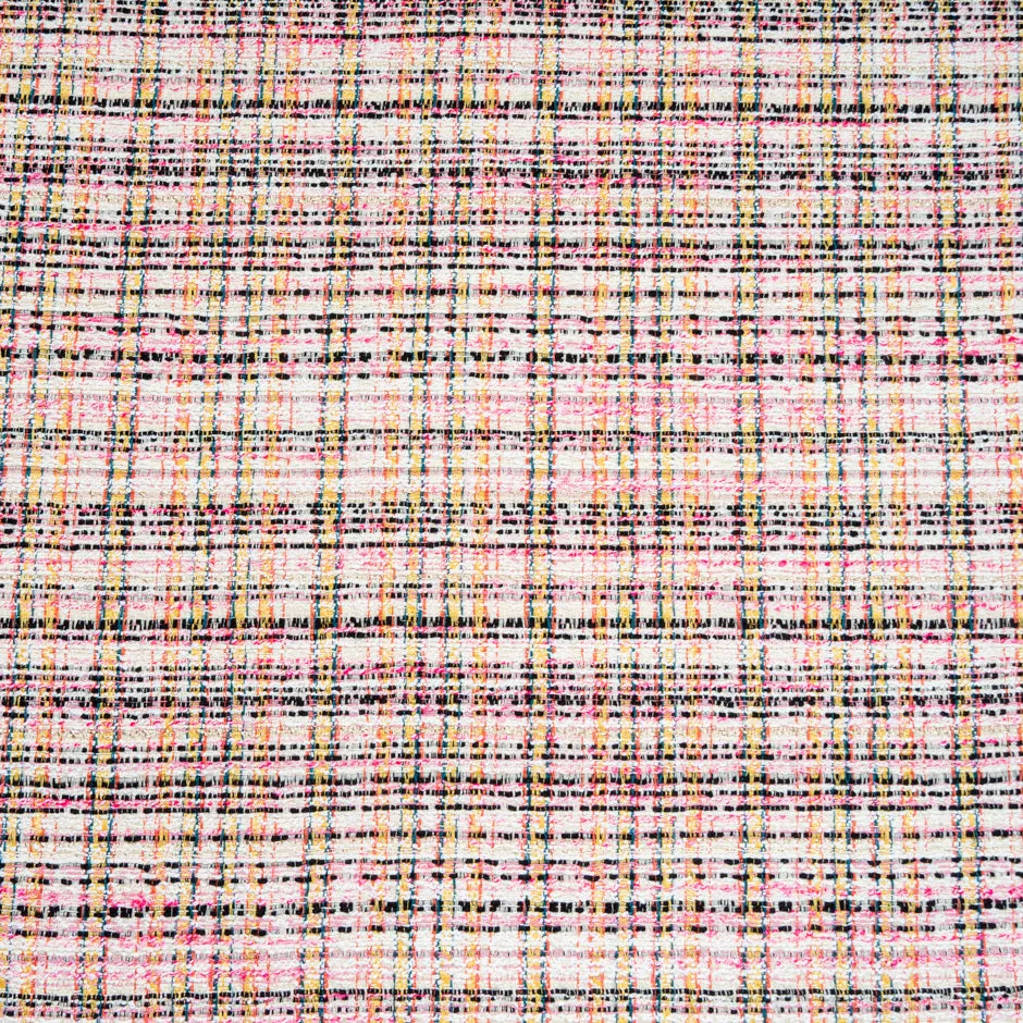 Multi-Coloured Threaded Ivory Metallic Bouclé (A 2.25m Piece)