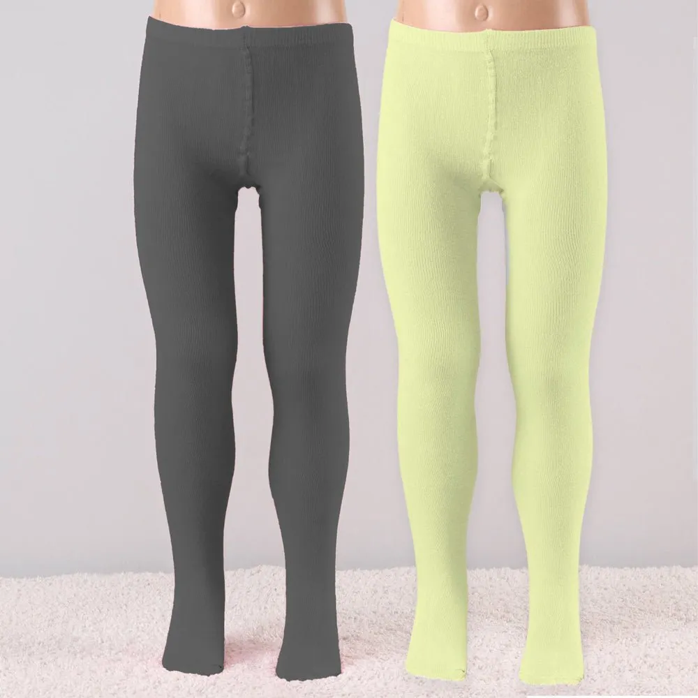 Mustang Combo Of 2 Cotton Blend Stockings: Black & Creme