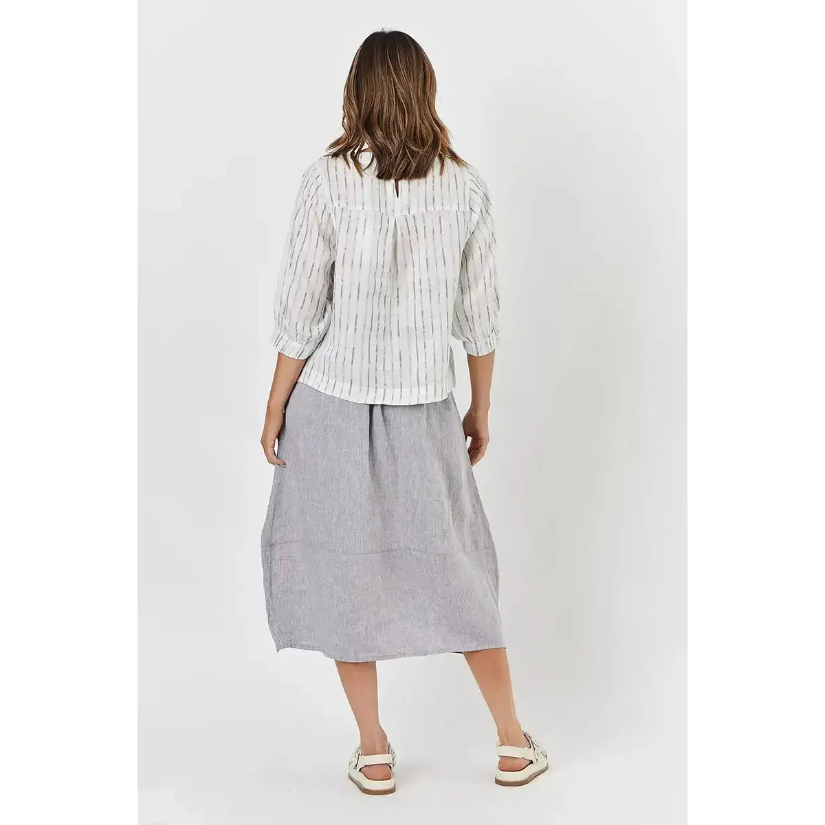 Naturals by O&J - Linen Skirt Smoke