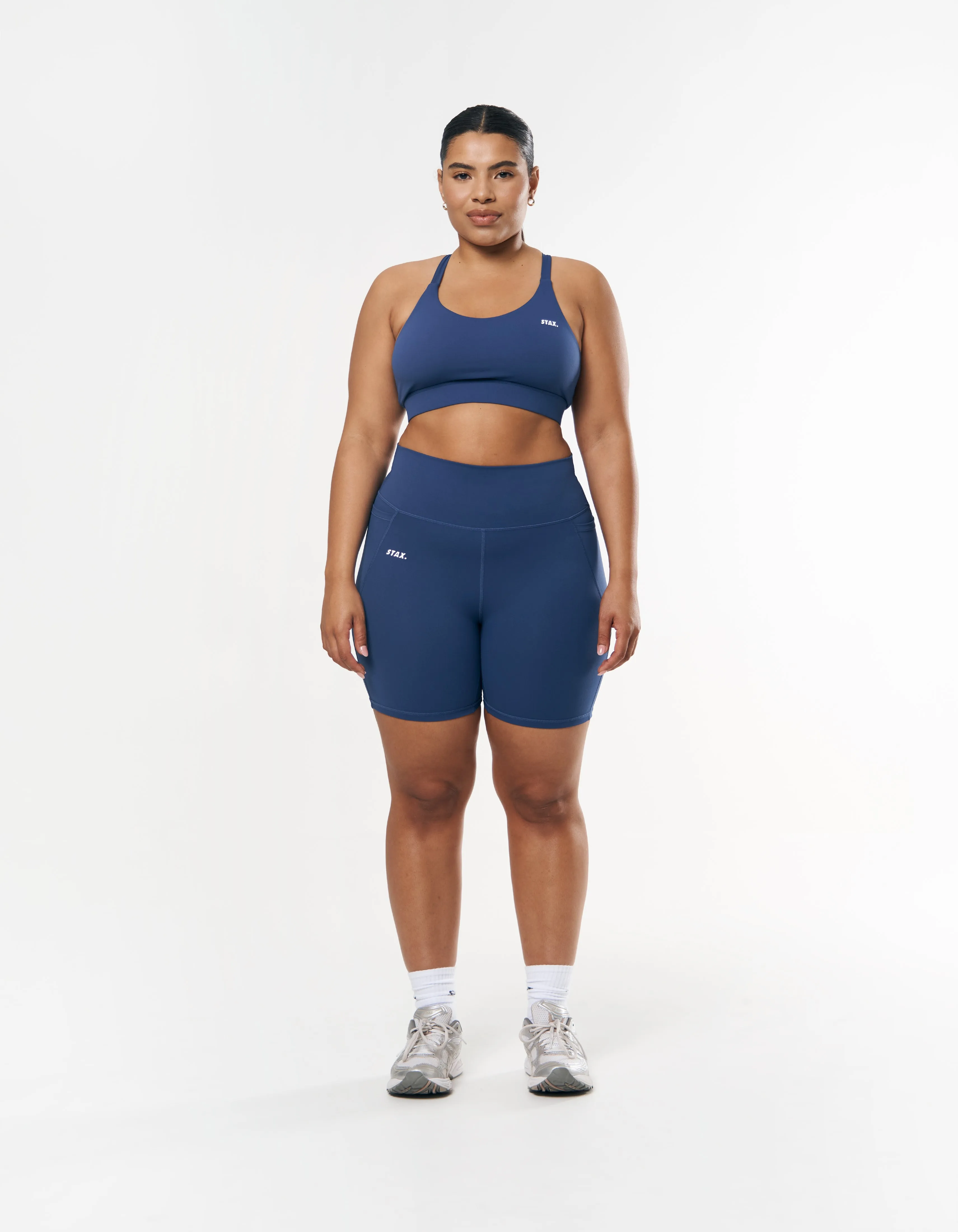 Phone Pocket Midi Bike Shorts NANDEX ™ - Navy