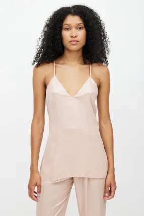 Pink Metallic V-Neck Camisole