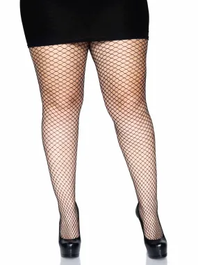 Plus Size Industrial Fishnet Pantyhose in Black