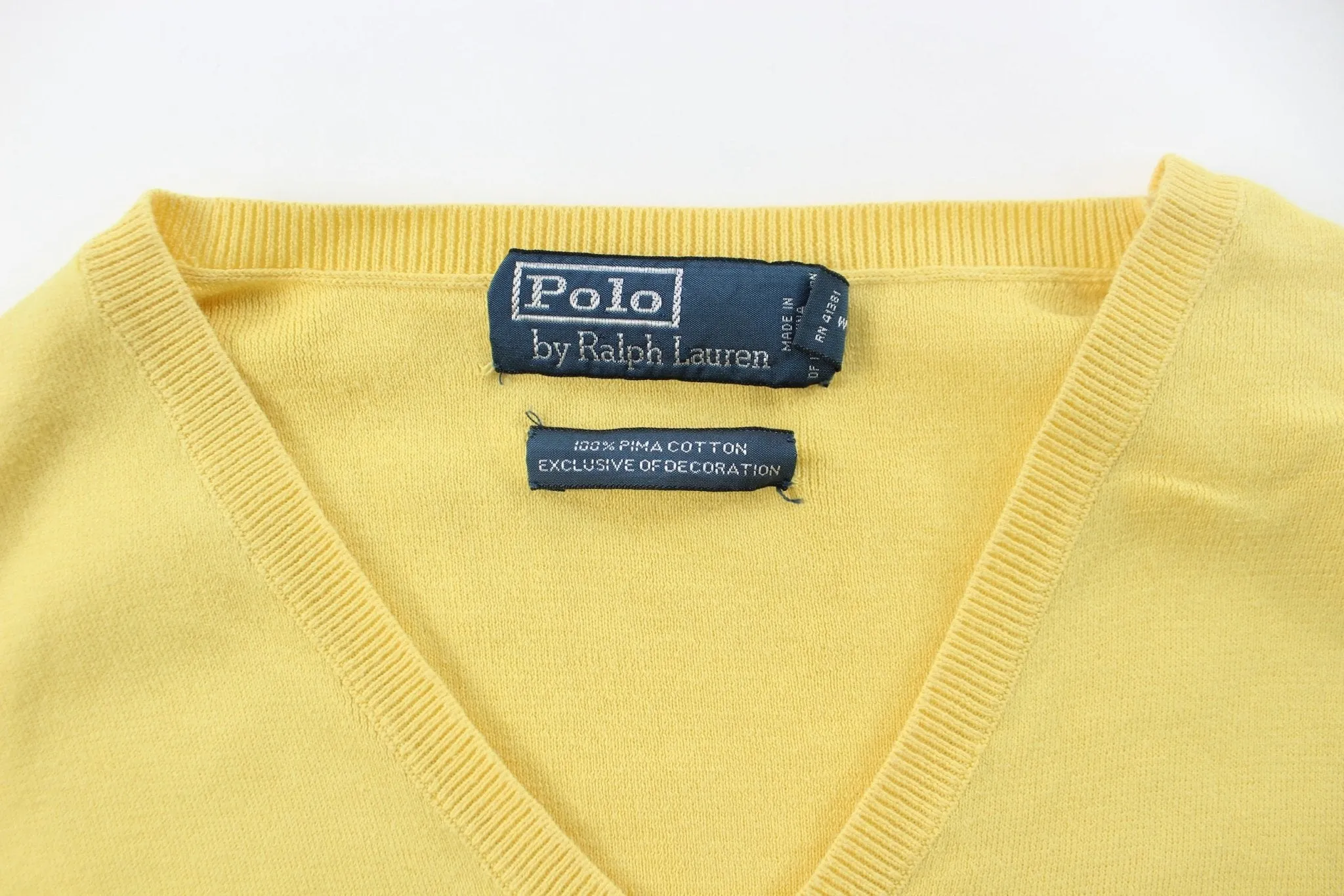 Polo by Ralph Lauren Embroidered Logo Yellow Sweater Vest