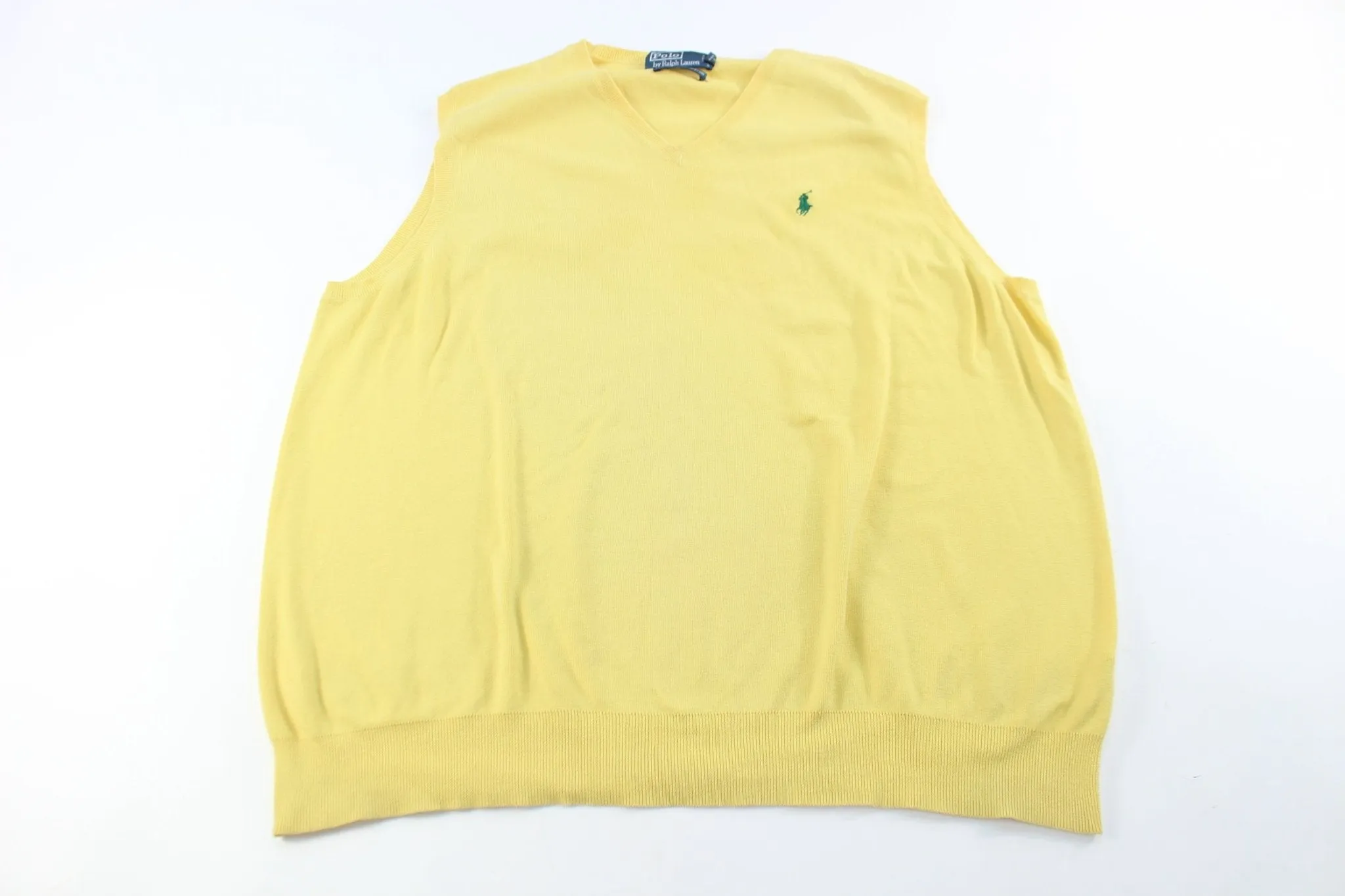 Polo by Ralph Lauren Embroidered Logo Yellow Sweater Vest