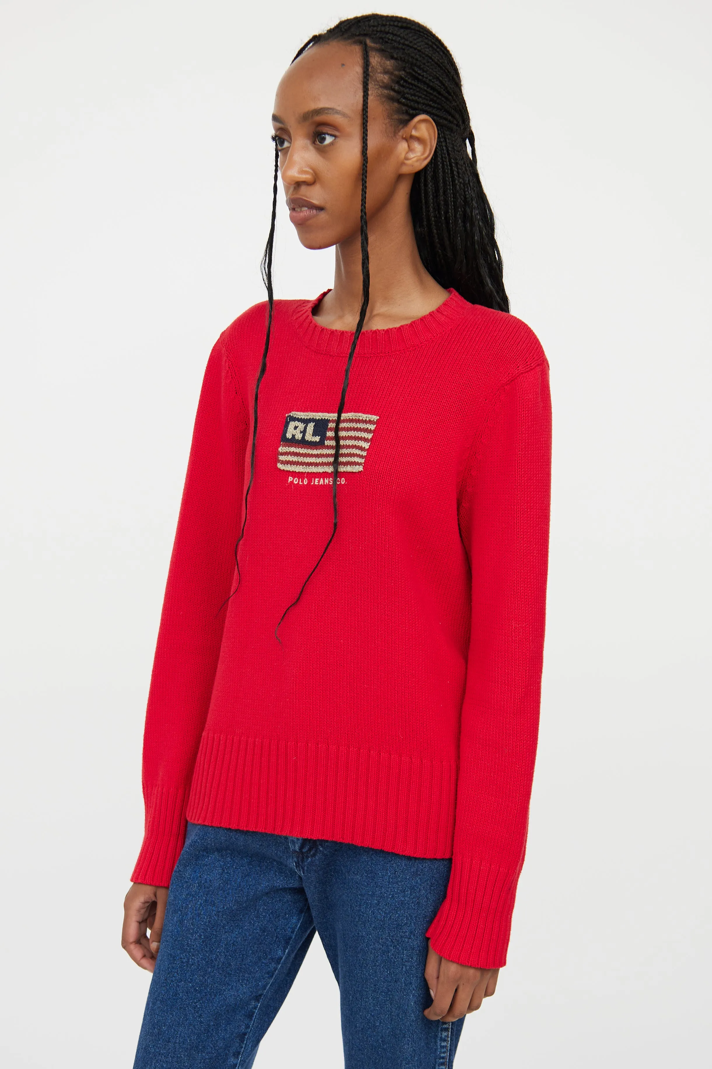 Polo Red Knit Flag Sweater