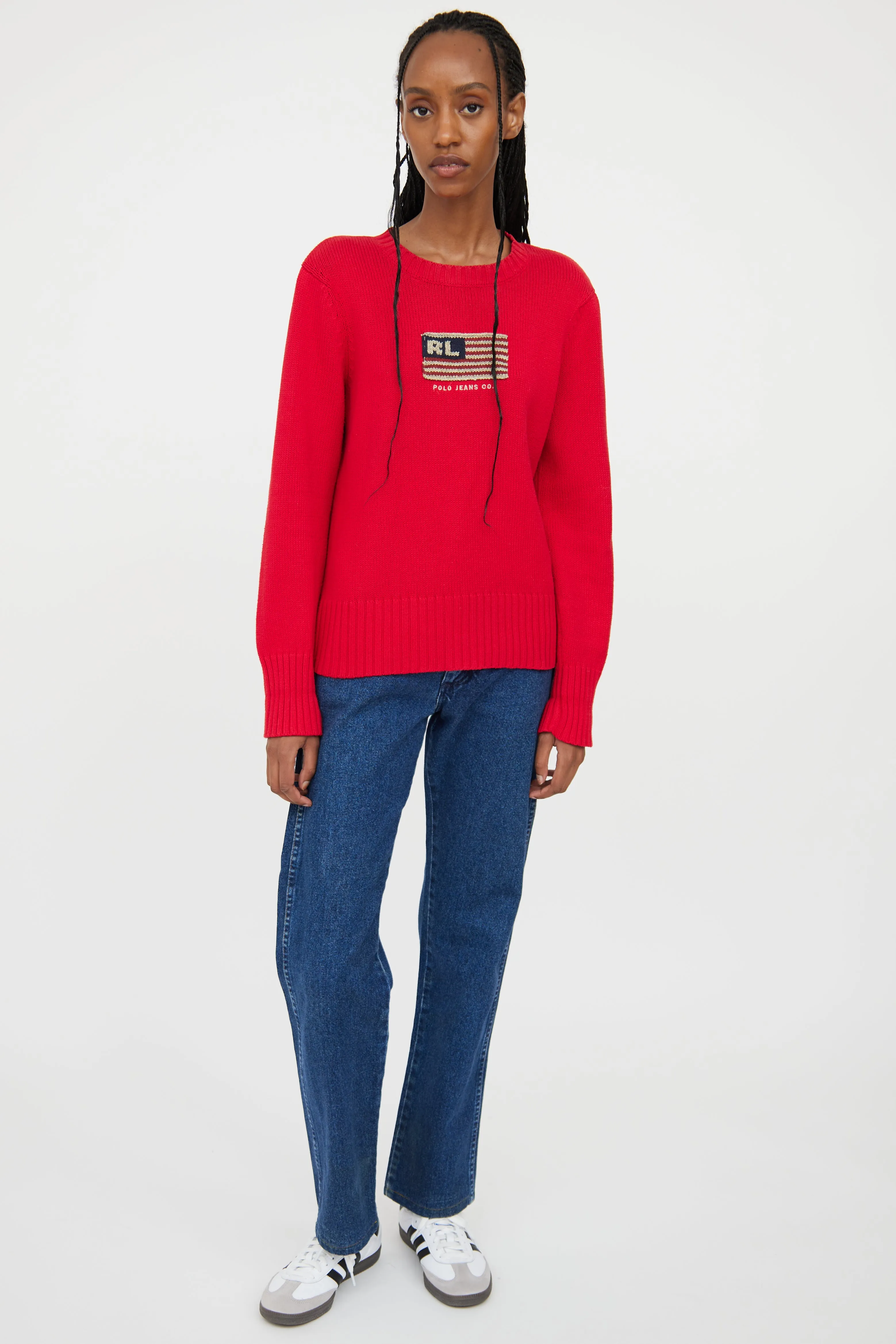 Polo Red Knit Flag Sweater