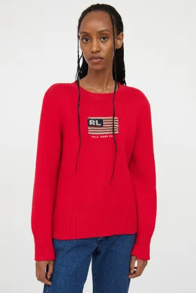 Polo Red Knit Flag Sweater
