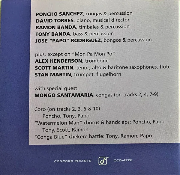 Poncho Sanchez - Conga Blue (CD, Album) (NM or M-)