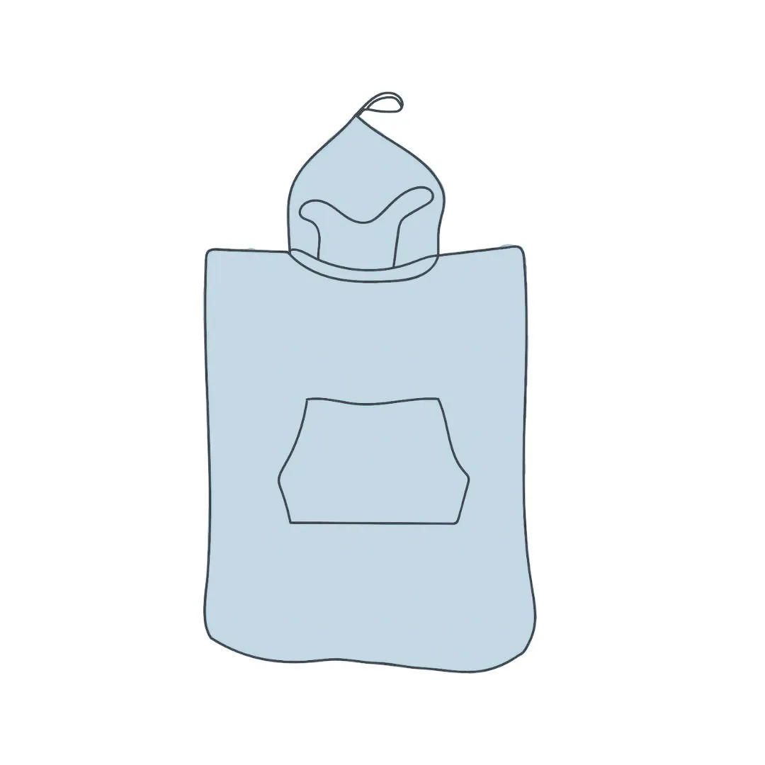Poncho Towel - Dusty Blue