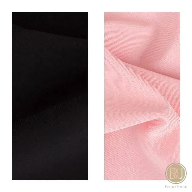 Practice Figure Skating Dress Black & Pink Long Sleeves 10   Colors