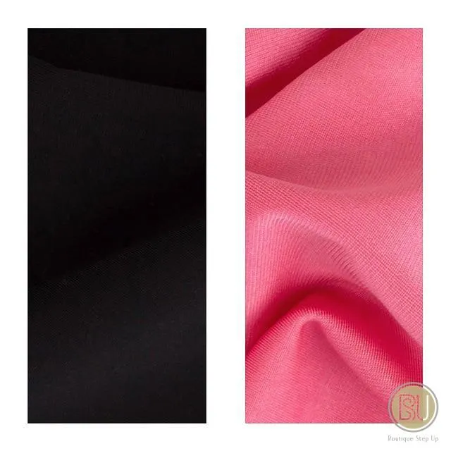 Practice Figure Skating Dress Black & Pink Long Sleeves 10   Colors