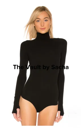 Premium turtleneck bodysuit with thumb holes