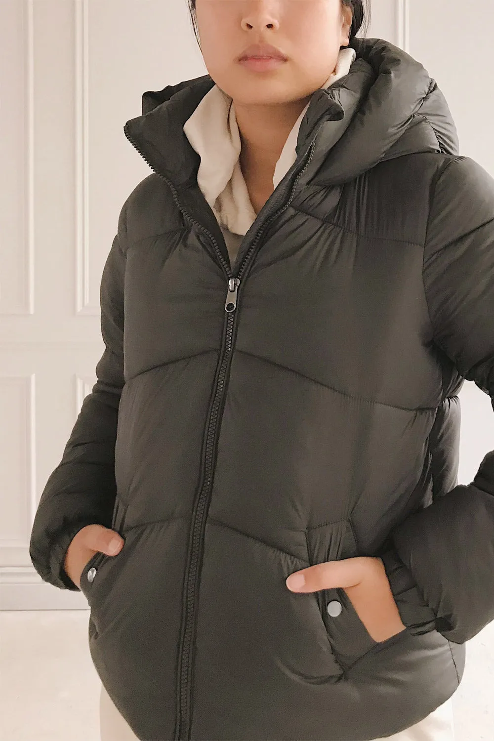 Rasdale Charcoal | Short Puffer Coat