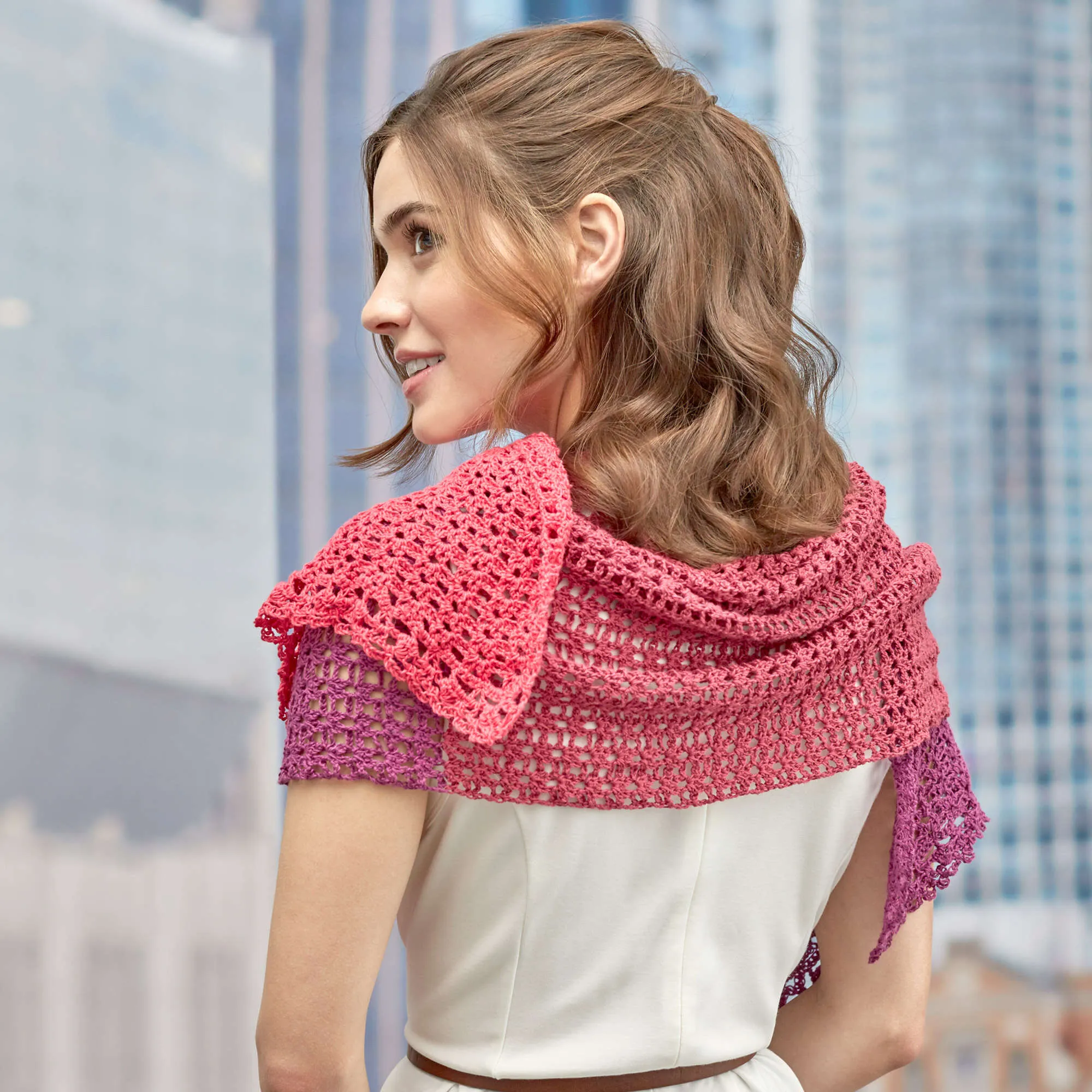 Red Heart Crochet Delicate Romance Shawl