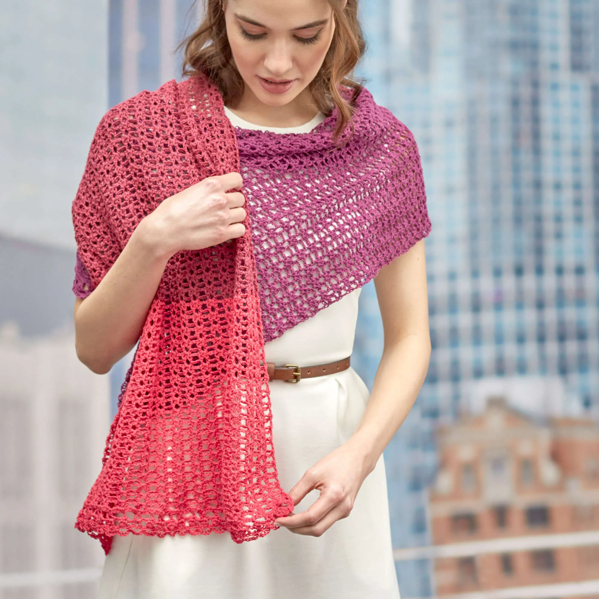 Red Heart Crochet Delicate Romance Shawl