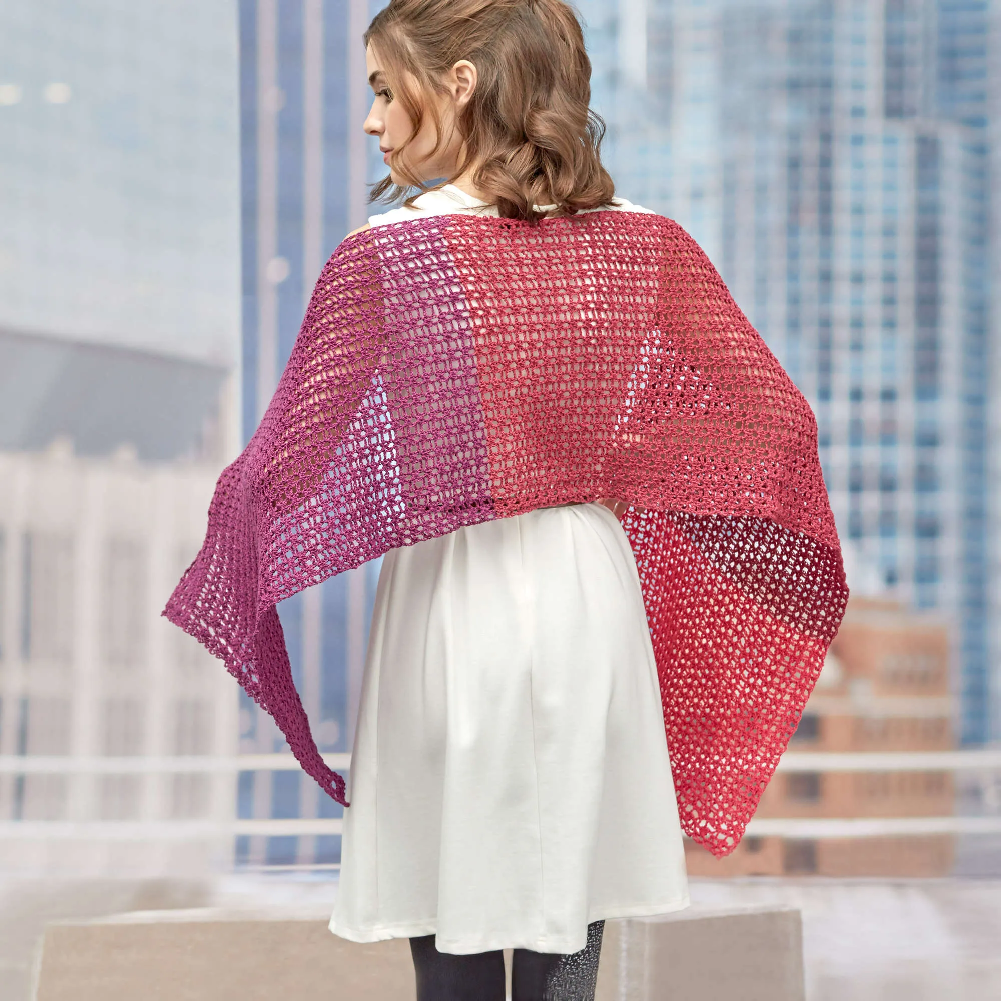 Red Heart Crochet Delicate Romance Shawl