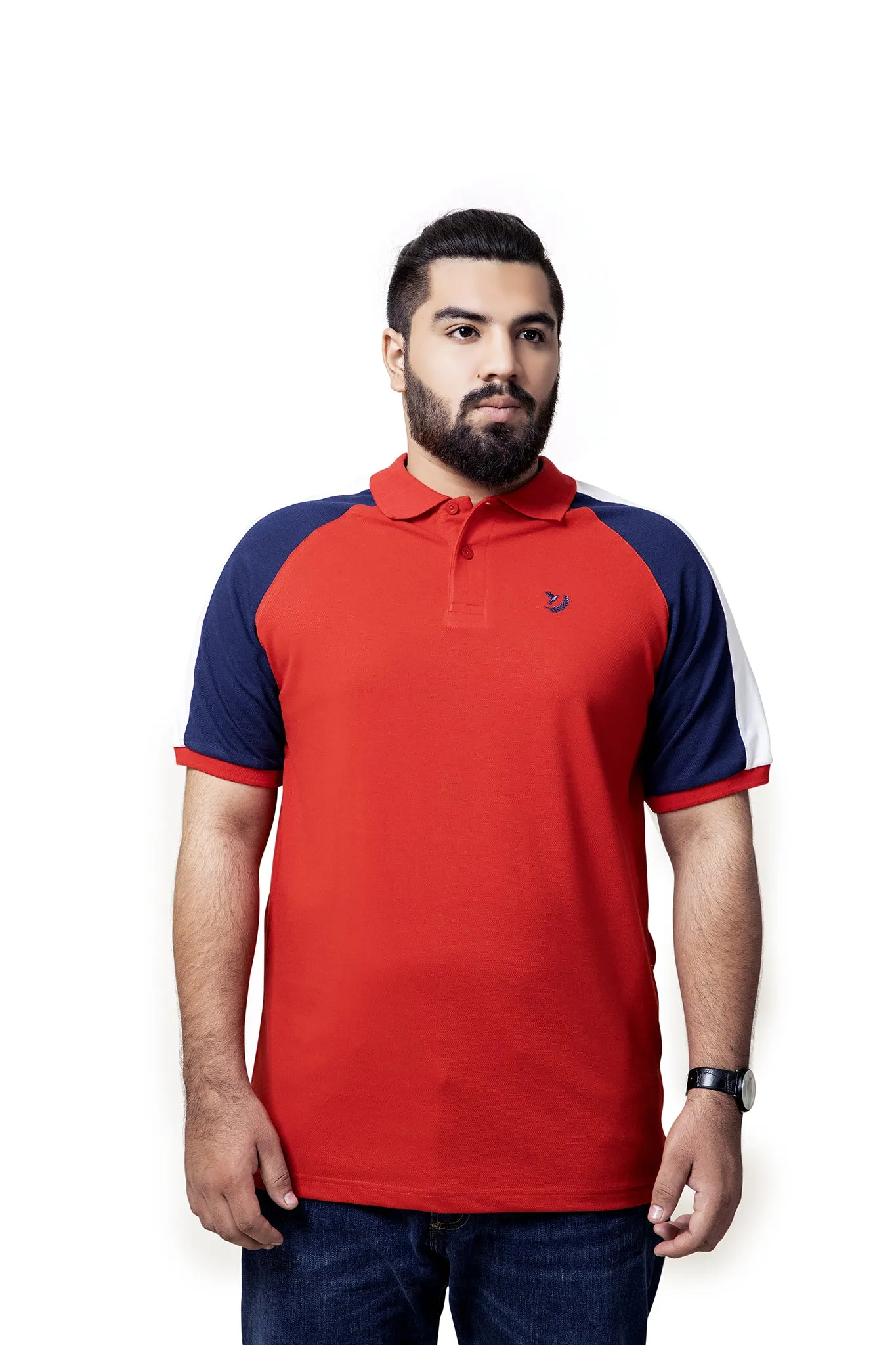 Red Raglan Polo (Plus Size) - S20 - MP0027P