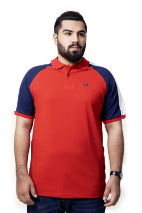 Red Raglan Polo (Plus Size) - S20 - MP0027P