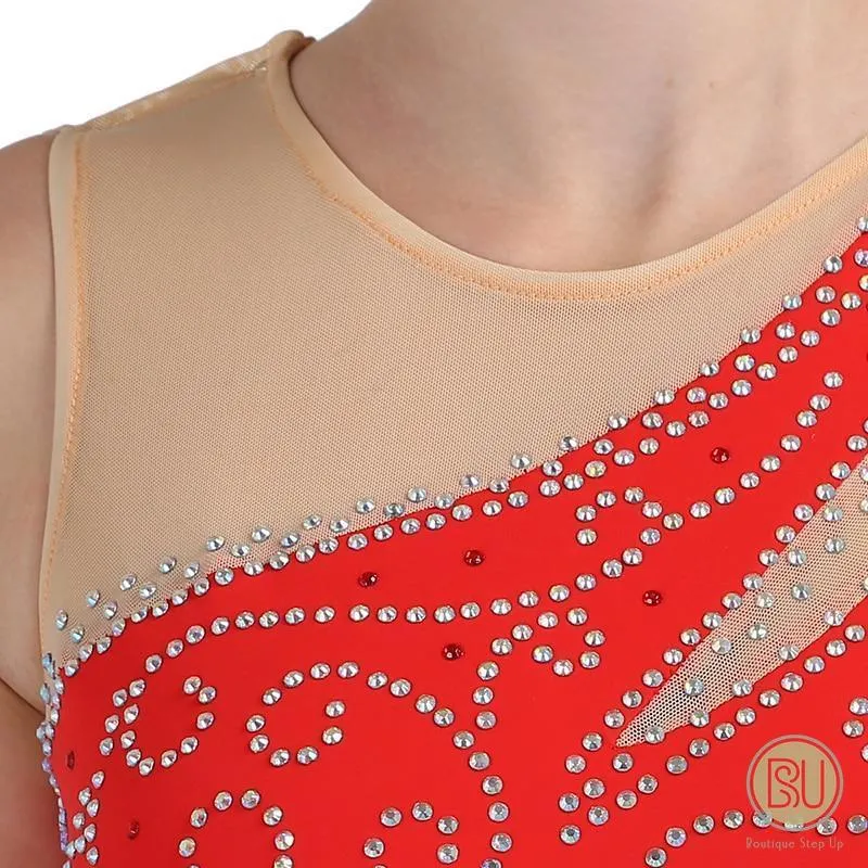 Sleveless Red Figure Skating Dress Custom Colour And Size Available SUB132