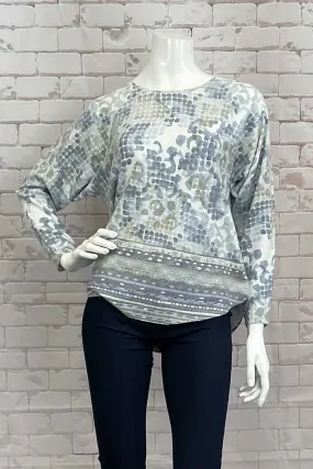 SOFT BORDER PRINT DOLMAN TOP