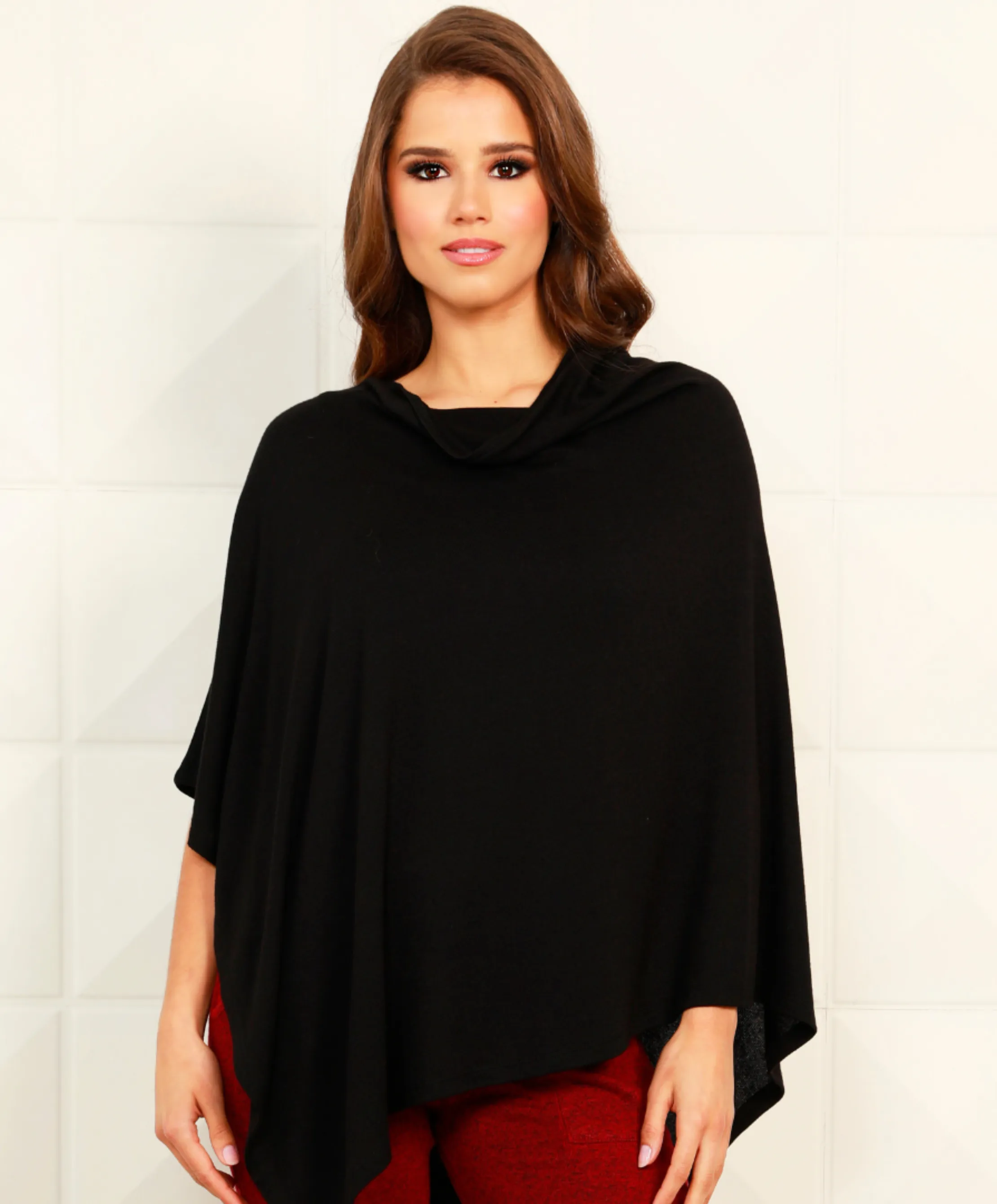 Solid Asymmetrical Poncho