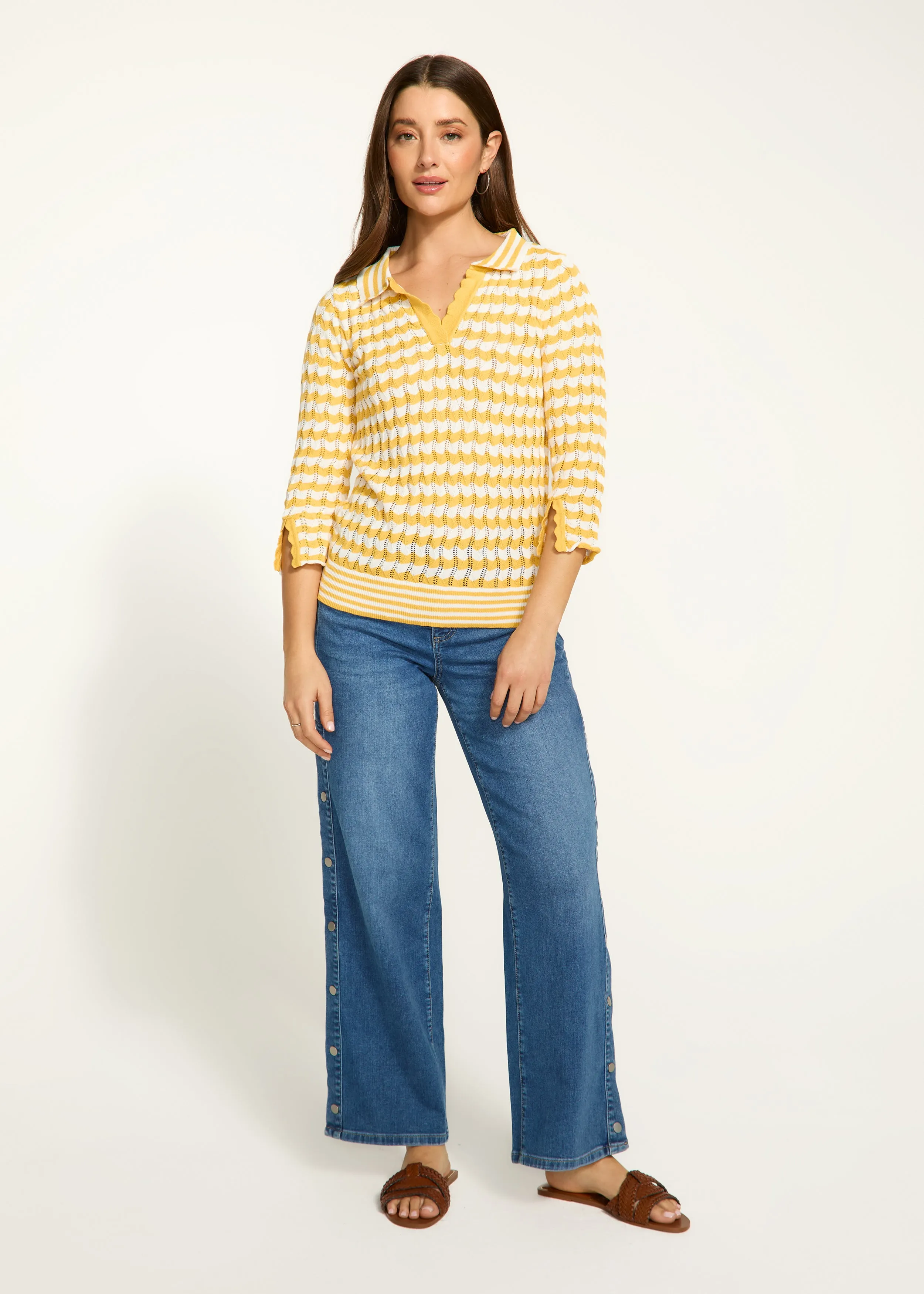 Striped Polo Sweater by FDJ