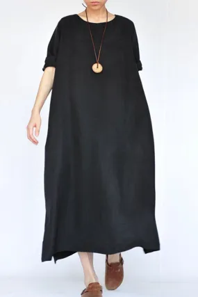 Summer Thin Black Heavy Copper Ammonia Silk Dresses Caftans Gown