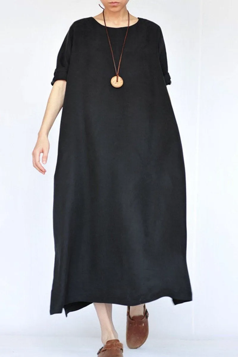 Summer Thin Black Heavy Copper Ammonia Silk Dresses Caftans Gown