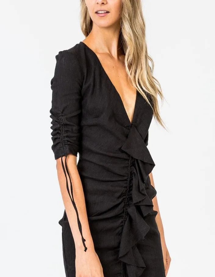 Superbe Ruffle Dress - Black