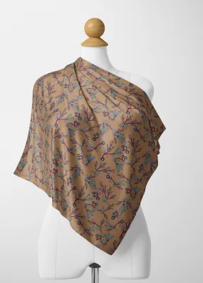 Swift Floral Peache Satin Shawl