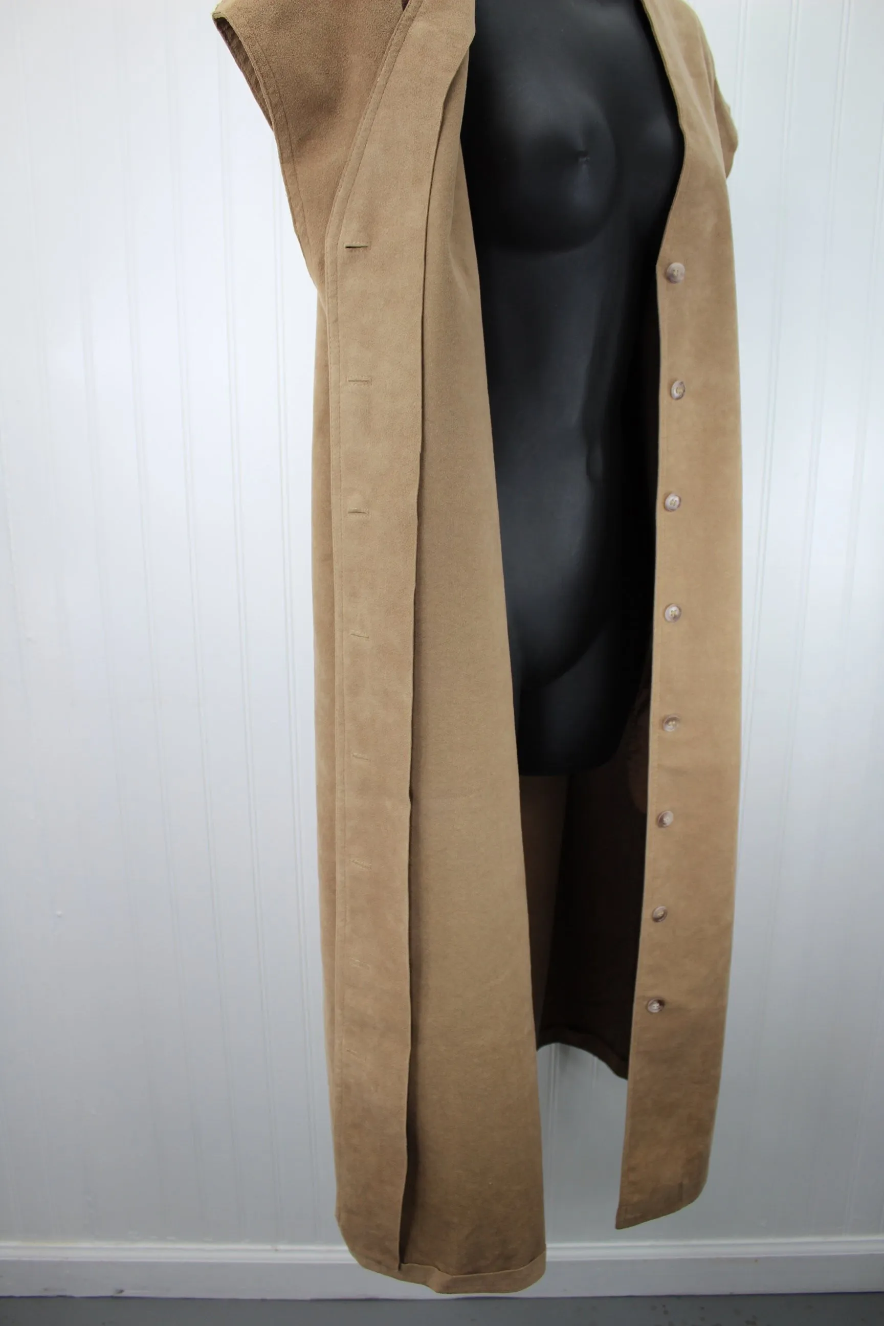 Tan Ultrasuede Long Vest or Dress Washable Packable Flexible Wear