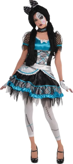 Teens Shattered Broken Doll Halloween Costume   Mask