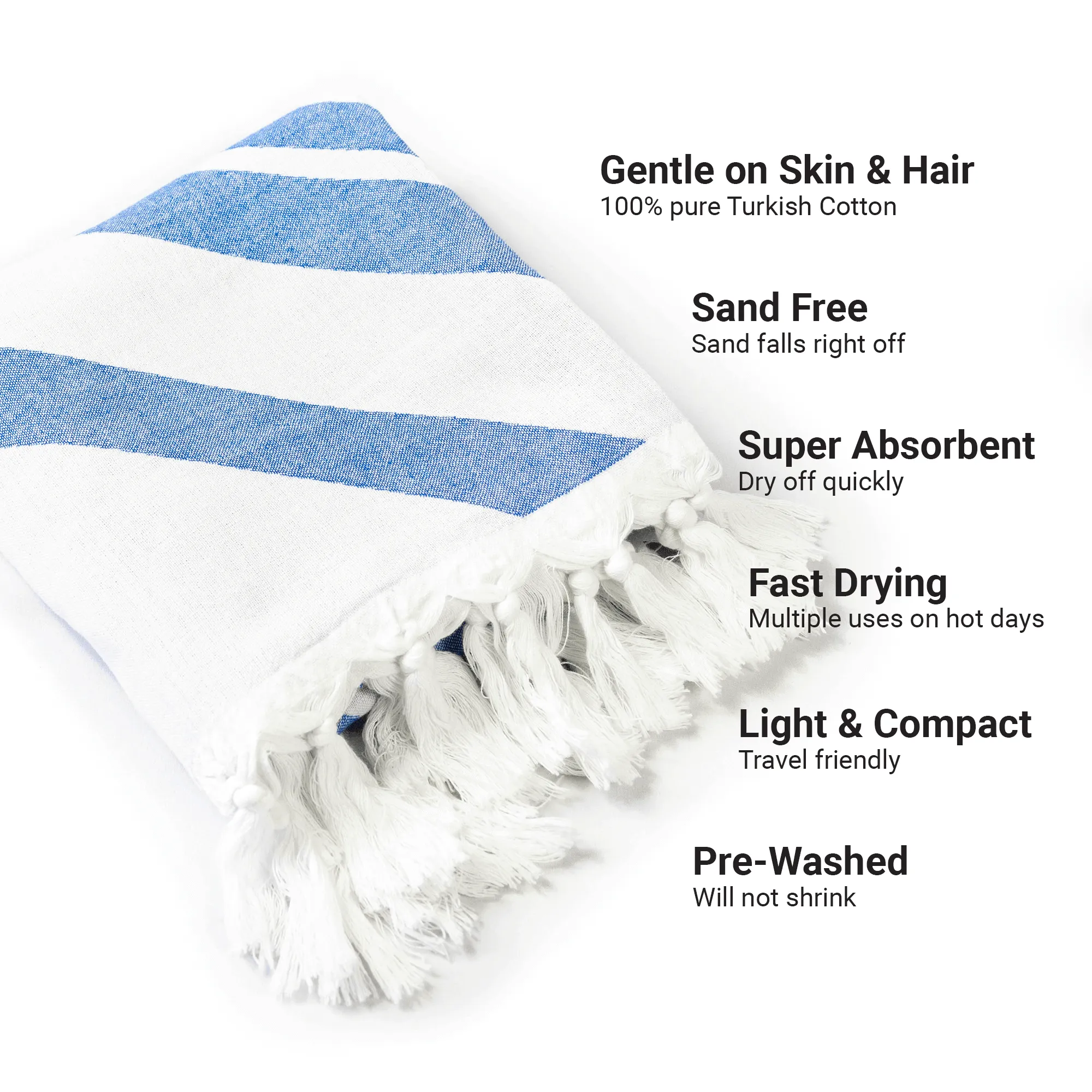 Turkish Cotton Towel Set / Geo Diamond in Blue   White