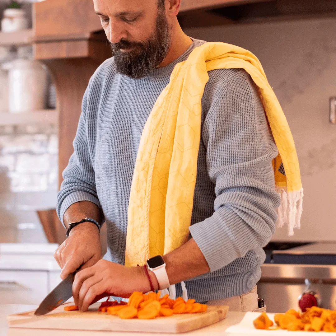 Turkish Cotton Towel Set / Honeycomb in Yellow   Orange