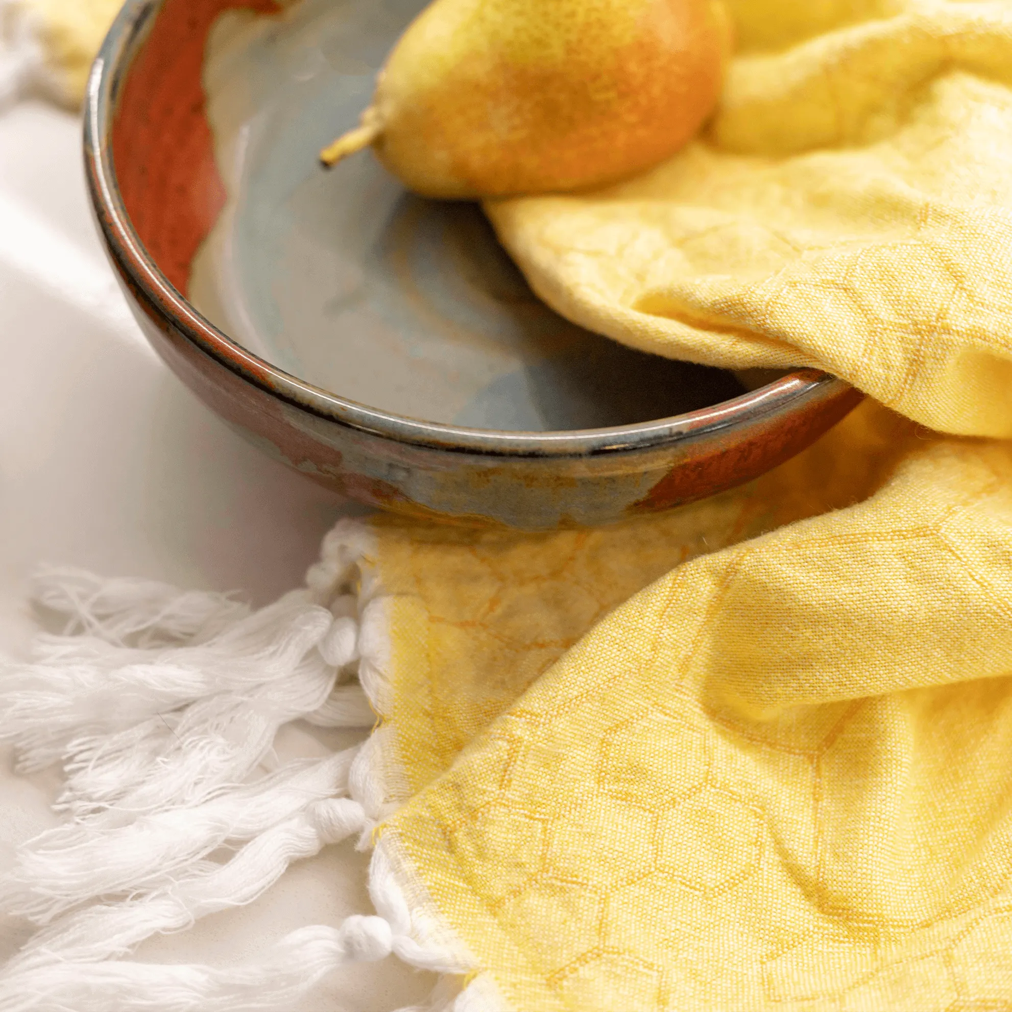 Turkish Cotton Towel Set / Honeycomb in Yellow   Orange