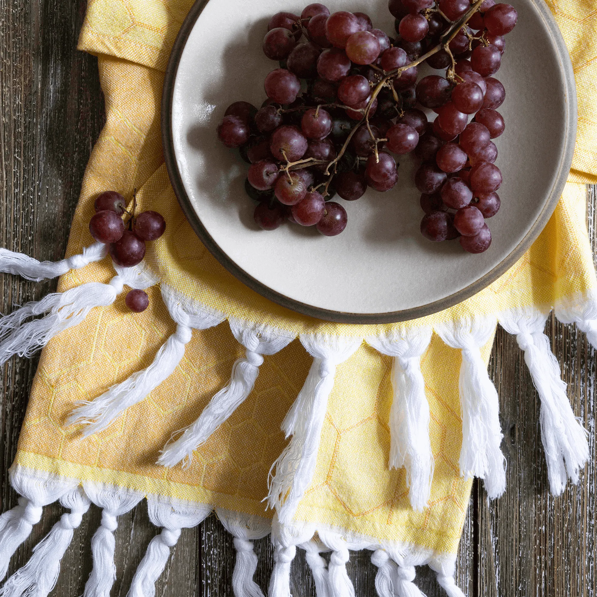 Turkish Cotton Towel Set / Honeycomb in Yellow   Orange