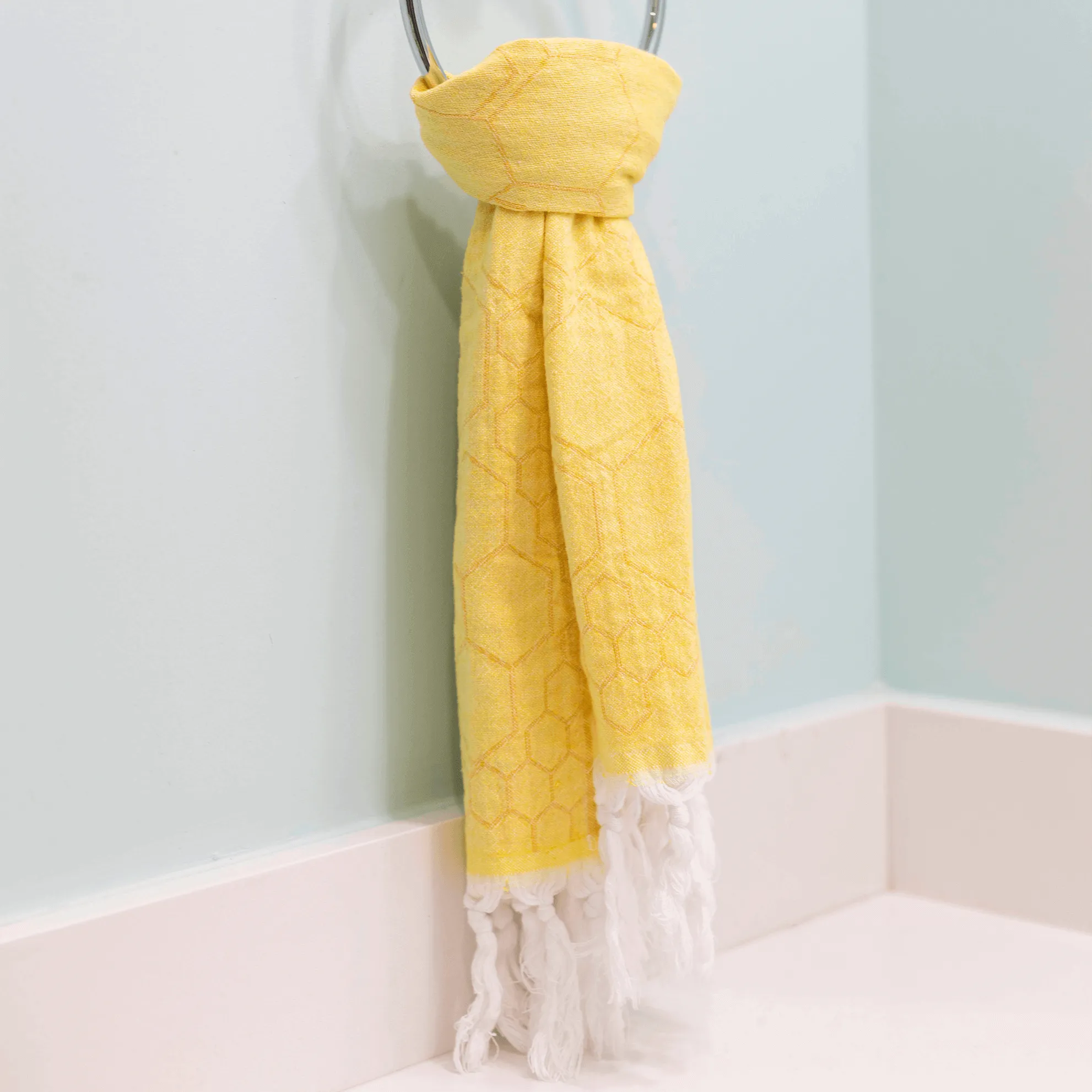 Turkish Cotton Towel Set / Honeycomb in Yellow   Orange