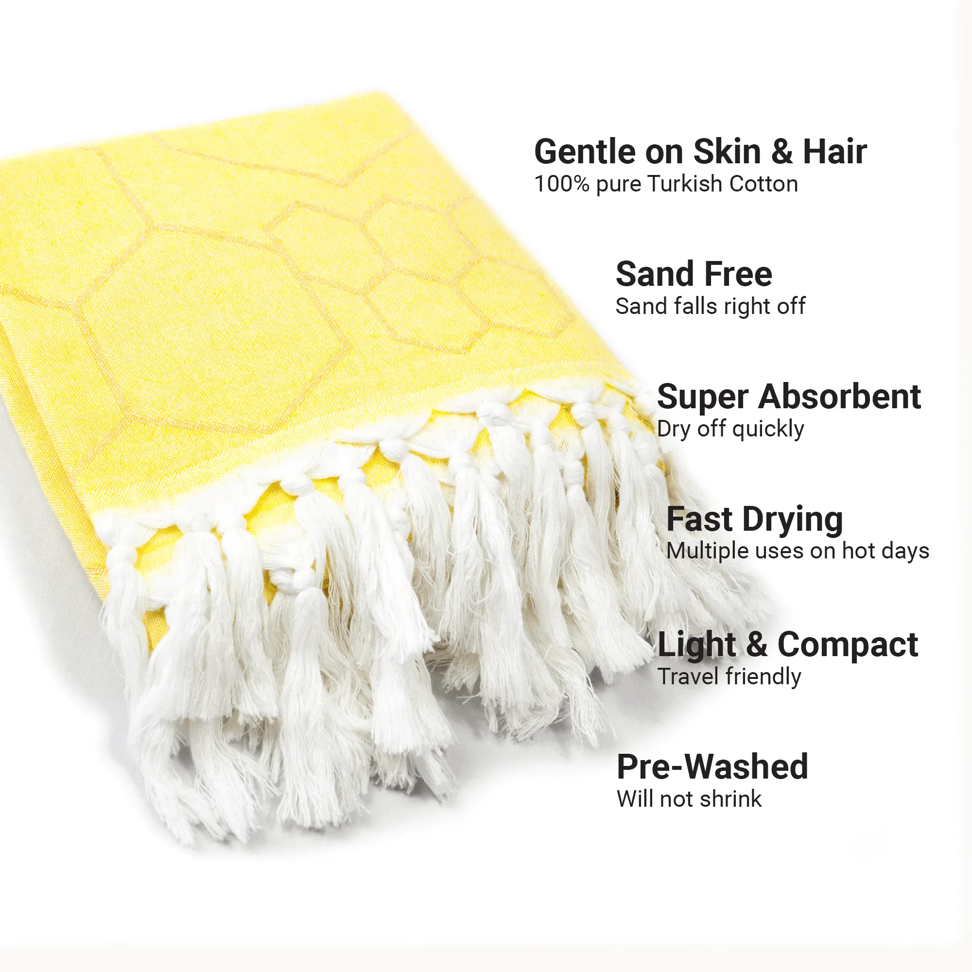 Turkish Cotton Towel Set / Honeycomb in Yellow   Orange