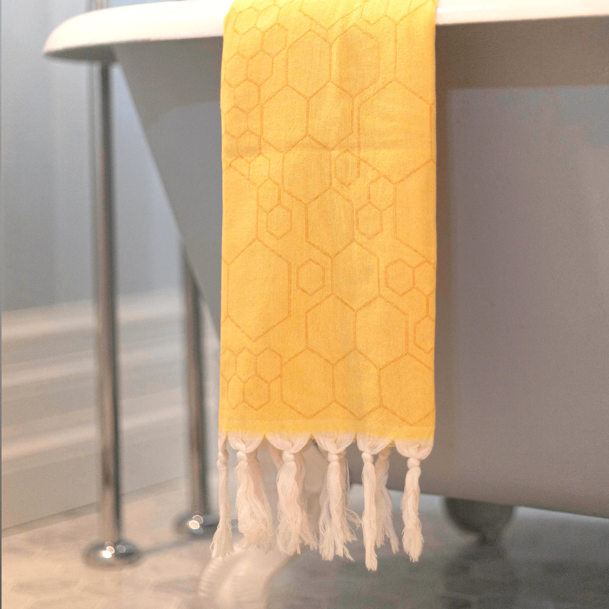 Turkish Cotton Towel Set / Honeycomb in Yellow   Orange